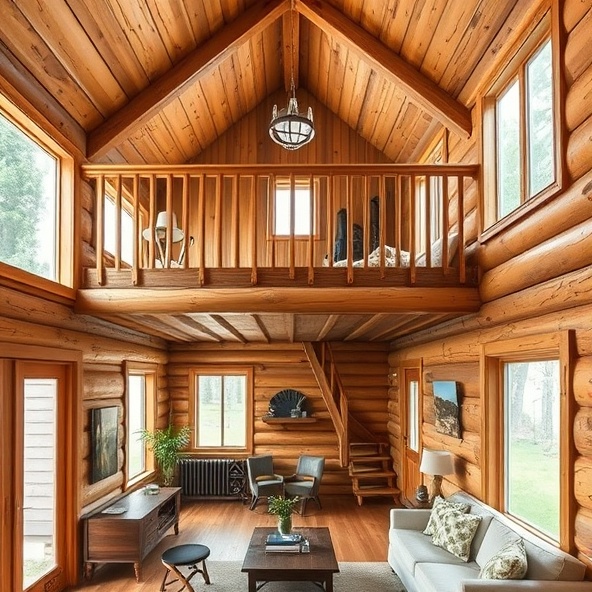 dom drewniany z antresolą