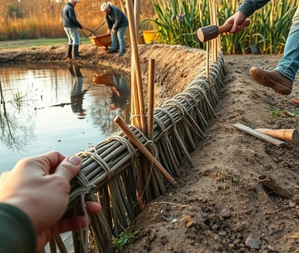 Jak tanio wykonać faszynowanie brzegu przydomowego stawu?