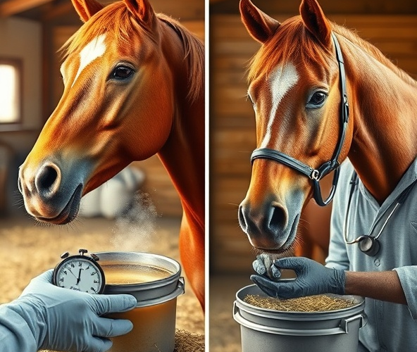 Czy siano moczone 30 czy 60 min lepiej ograniczy pył u konia z RAO?