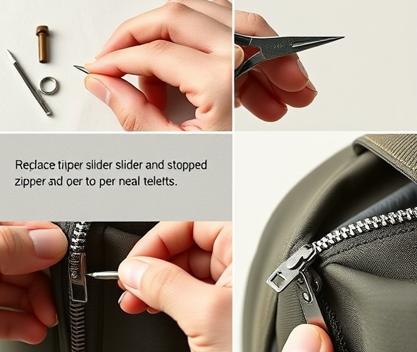 Jak wymienić suwak do zamka w plecaku bez szycia, by działał płynnie?