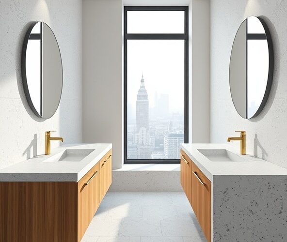 Blat 2 cm czy 3 cm z konglomeratu kwarcowego do łazienki w Warszawie?