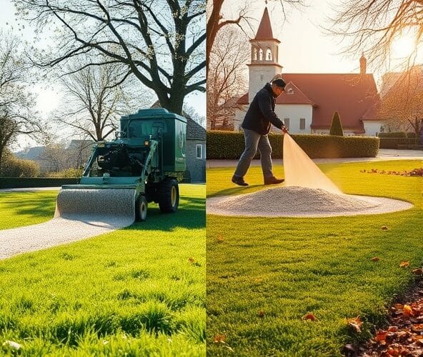 Czy piaskowanie trawników w Błoniu lepiej zrobić wiosną czy jesienią?