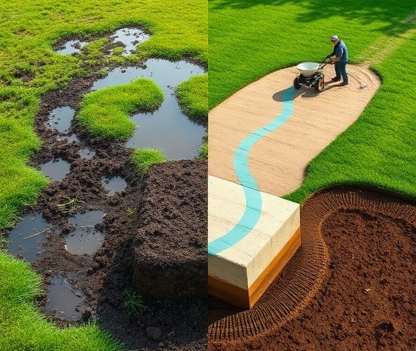 Czy piaskowanie trawników w Błoniu poprawi drenaż gliniastej gleby?