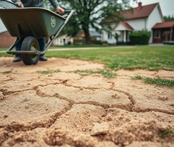 Jak tanio wykonać piaskowanie trawnika w Błoniu na glebie gliniastej?