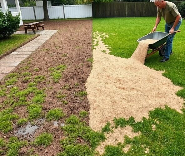 Czy piaskowanie trawników w Błoniu na glinie zmniejszy mech i kałuże?