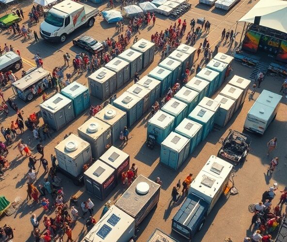 Kontenery sanitarne na festiwalu: jak rozmieszczenie zmniejszy kolejki i koszty?