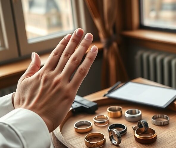 Jak wybrać materiał i profil obrączek na zamówienie w Warszawie przy dużej różnicy rozmiarów palców u pary?