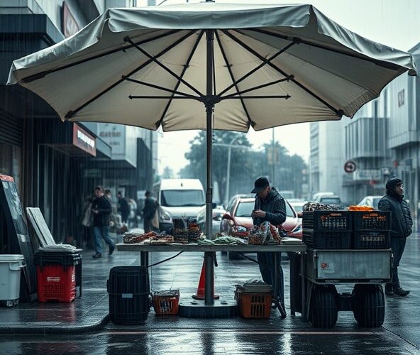 Jak wybrać parasol handlowy 3×4, by chronić towary przed deszczem?