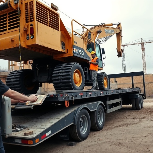 koparka z długim ramieniem